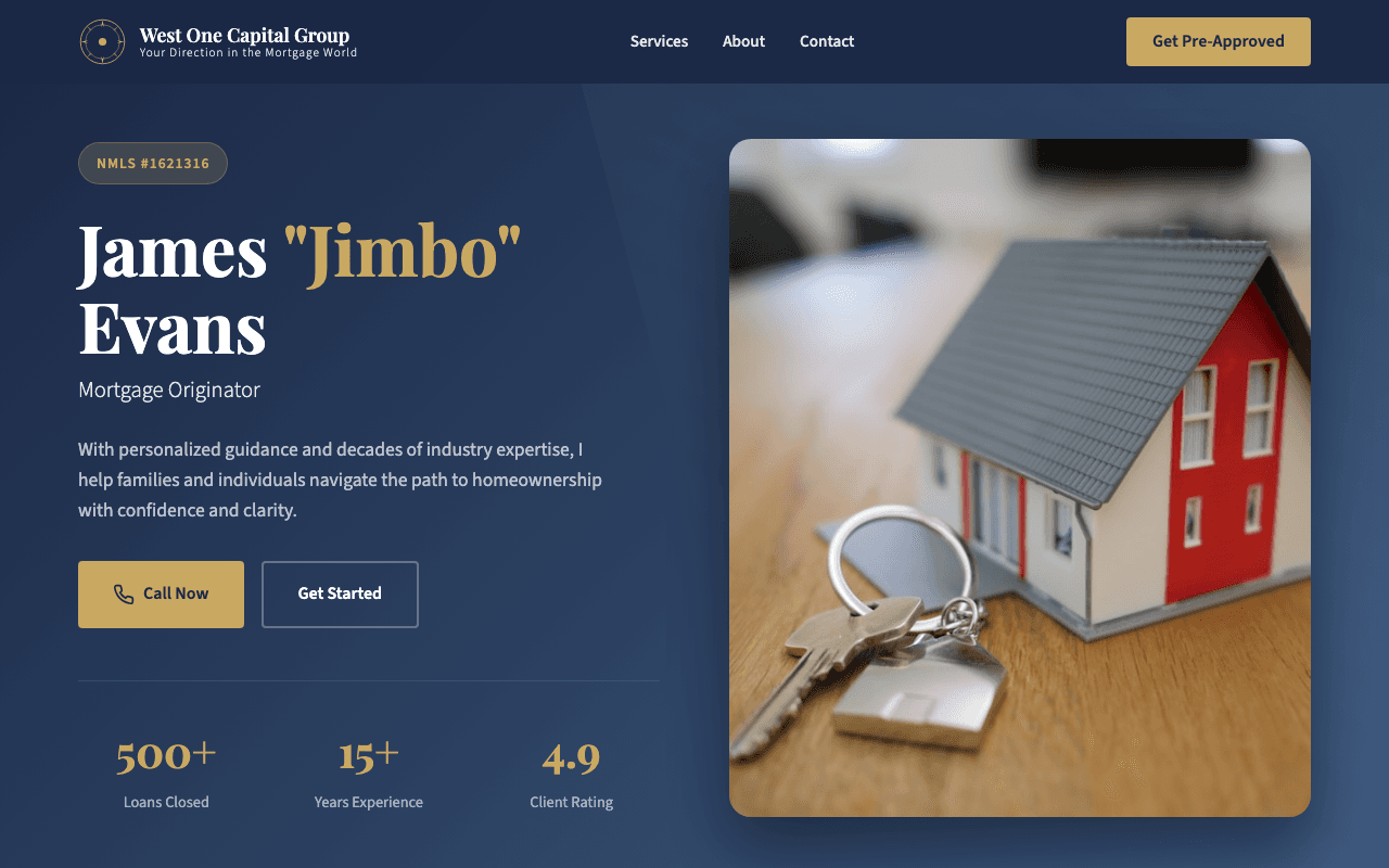 West One Capital Group — Mortgage & Finance website built by GladiTel